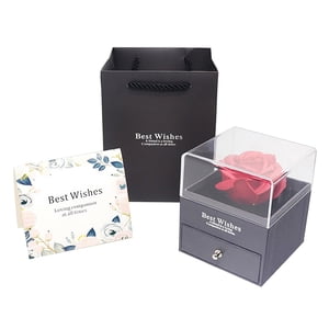 Bothyi - Caja De Regalo De Rosas Con Flores Eternas, Regalo De San Valentín Para Abuela E Hija, 3 Uds., Color Gris