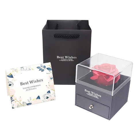 Bothyi - Caja De Regalo De Rosas Con Flores Eternas, Regalo De San Valentín Para Abuela E Hija, 3 Uds., Color Gris