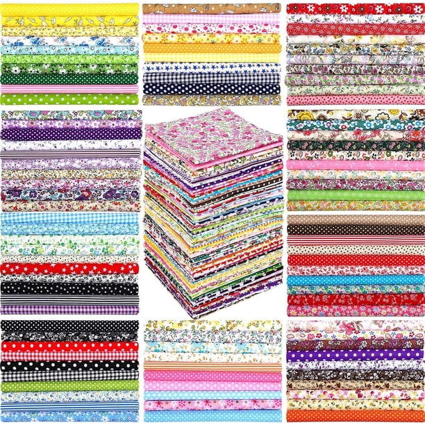 Tela de algodón Moukeren, cuadrados de 25 × 25 cm para manualidades, pack de 100