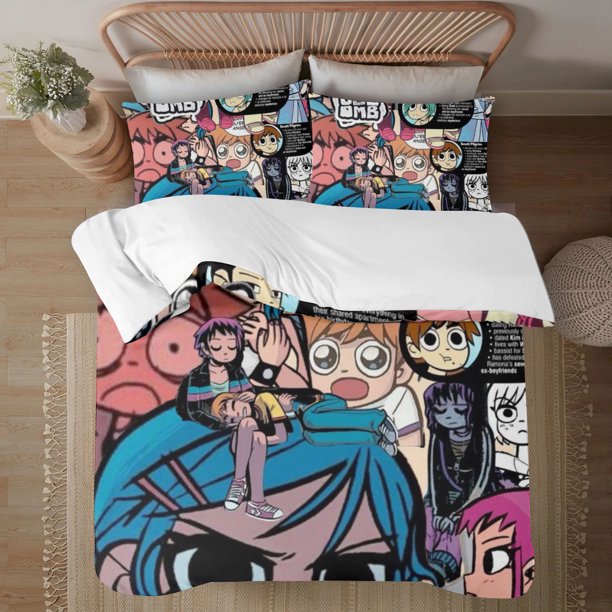 Scott Pilgrim Takes Off Soft 3D Printed Duvet Cover Bedding Set with Comforter Cover 3 Piece Set