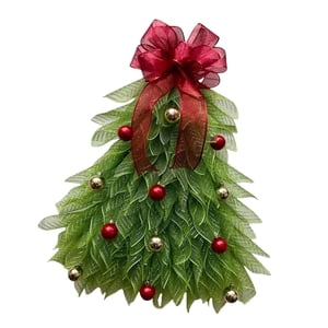 Bothyi - Corona De Árbol De Navidad Para Puerta De Entrada, Adorno Colgante Para Sala De Jardín Con Lazo Rojo