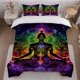 thumbnail image 1 of Meditation Humanoid Chakra Printed Quilt Cover Set Theme Bedding Three-Piece Set Quilt Cover Pillowcase Set, 1 of 5