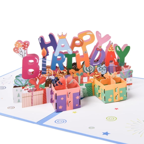FIAMR Tarjetas de Cumpleaños 3D Pop‑Up Divertidas - Tarjeta de Saludo con Caja de Regalo