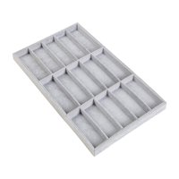 Magideal - Bandeja De Exhibición De Gafas, Caja De Almacenamiento De Gafas, Organizador Portátil De Gafas De Sol Para Hombres Y Mujeres, Caja Organizadora De Joy Franela Gris 15 Rejillas