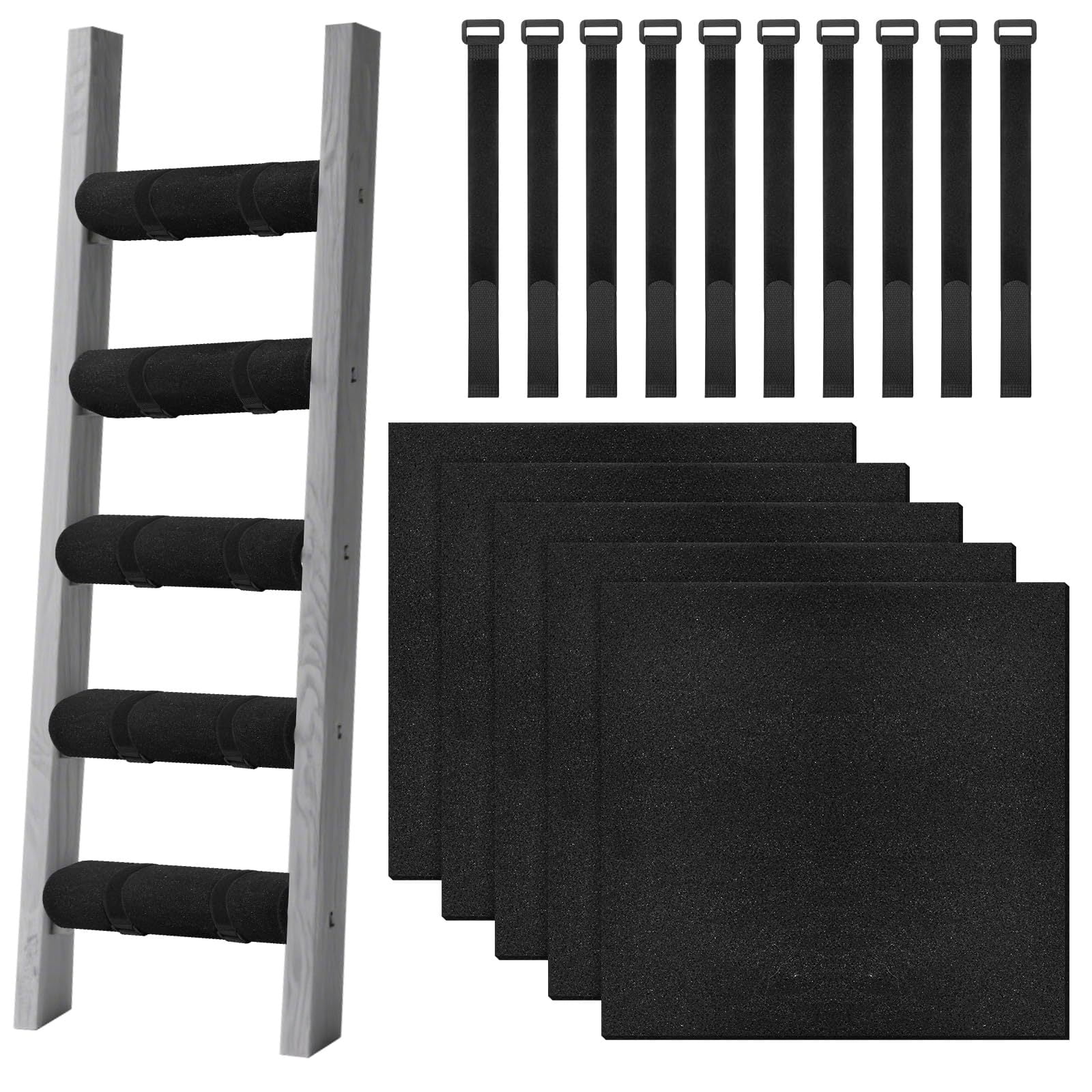 Xusx111 - Cojinetes De Escalera De Cama Litera De 5 Piezas, Con 10 Correas De Gancho Y Bucle Ajustables, Cubierta De Escalera De Cama Litera, Cojinetes De Escalera De Escalera, Adecuado Para Escalada