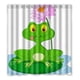 thumbnail image 1 of Cortina de ducha de rana, juego de cortina de baño con ganchos, tamaño 66 x 72 pulgadas, 1 of 3