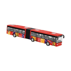 Magideal - Autobús De Juguete De Aleación Fundido A Presión, Autobús De Tracción Trasera, Decoración De Aleación, Modelo De Autobús Largo De Tracción Trasera Par Rojo