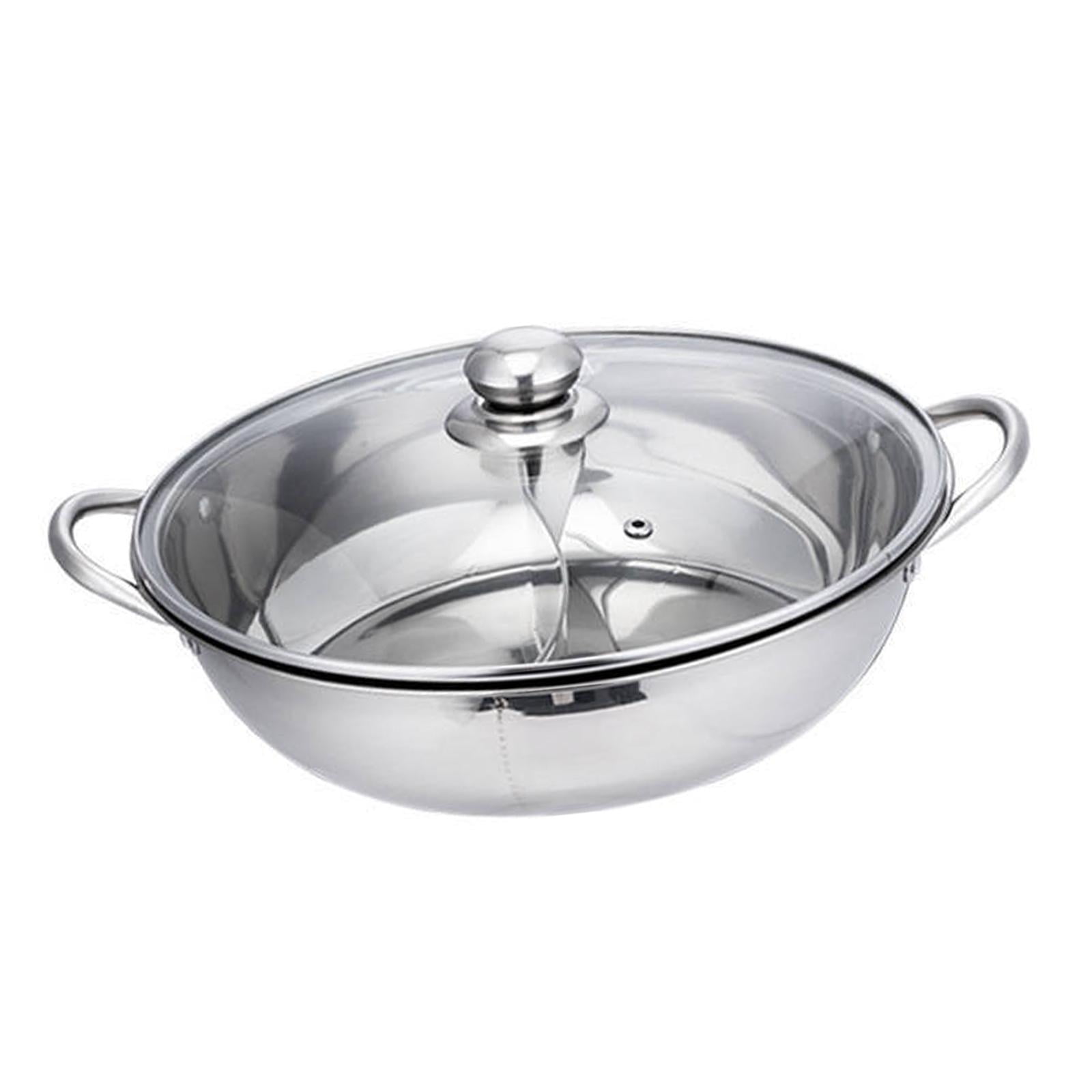 Bothyi - Olla Caliente Shabu Shabu De Acero Inoxidable, Olla De Mesa Para El Hogar, Camping, Fiesta, 28cm