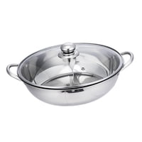 Bothyi - Olla Caliente Shabu Shabu De Acero Inoxidable, Olla De Mesa Para El Hogar, Camping, Fiesta, 28Cm