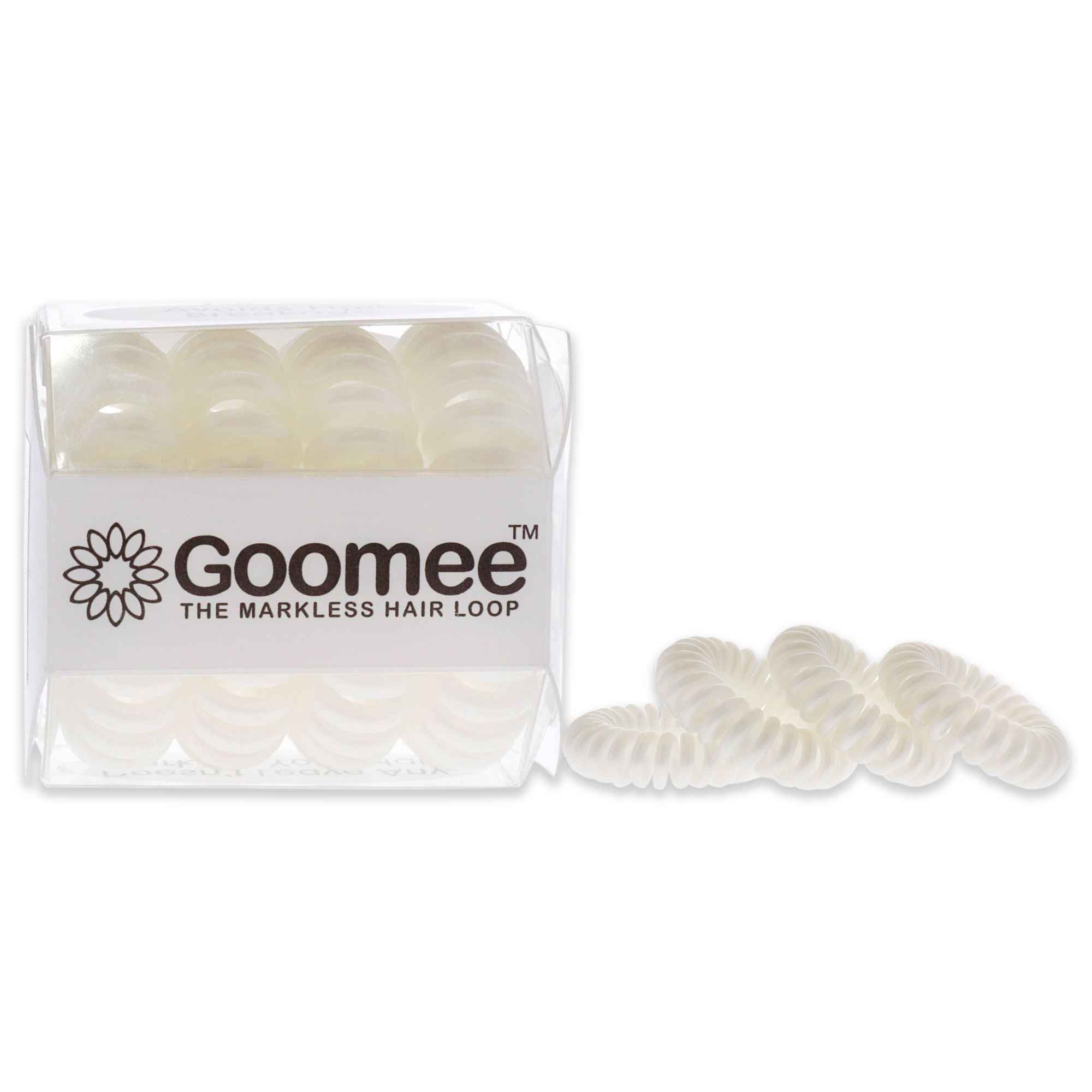 Goomee - El Conjunto De Lazos Para El Cabello Sin Marcas - Blanco Nacarado De Para - Lazo Para El Cabello