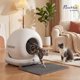 thumbnail image 2 of Caja de arena para gatos PawHut 72 L con control por app, blanca/gris, 2 of 9