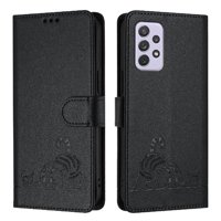 Funda Tipo Cartera Foxdock Para Samsung Galaxy A73 5G Con Soporte, Ranuras, Rfid, Diseño De Gato