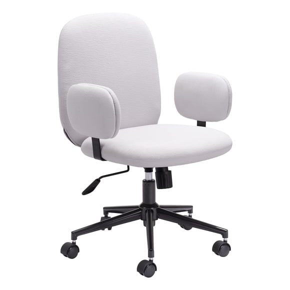 Silla de oficina Zuo Lionel, tela de poliéster de estilo moderno, color beige