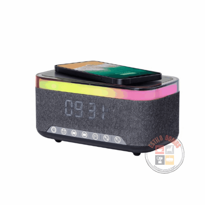 Estilodomus - Reloj Despertador Digital Carga Inalámbrica Okop 559 - Negro
