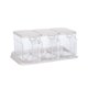 thumbnail image 1 of Caja Transparente Para Condimentos Contenedor De Almacenamiento Cruet 3 Compartimentos Cocina Especias Ollas Albaricoque, 1 of 5