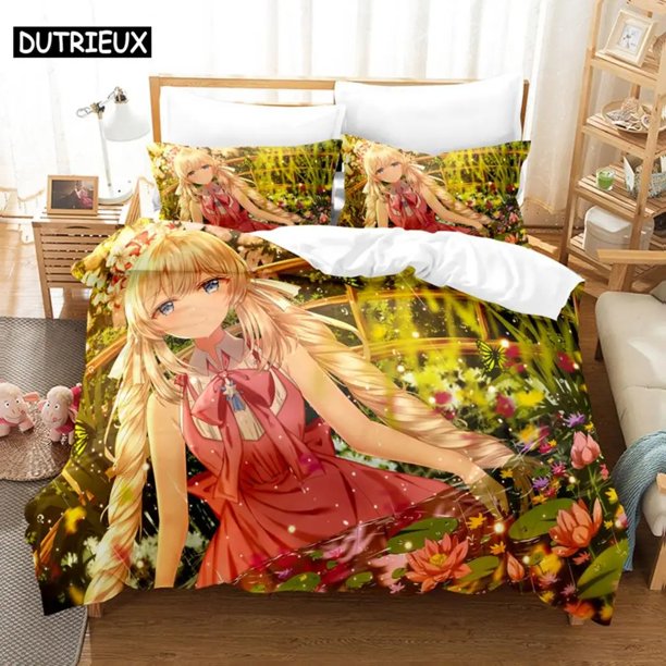 Nekopara Bedding Set Sexy Girl Duvet CoverAnime Bed Cover Set Pillowcase Hot Selling Custom