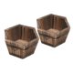 thumbnail image 1 of 2 Uds Cubo De Madera Maceta Flor Maceta Barril Patio Decoración Del Hogar Hexagonal Superior, 1 of 6