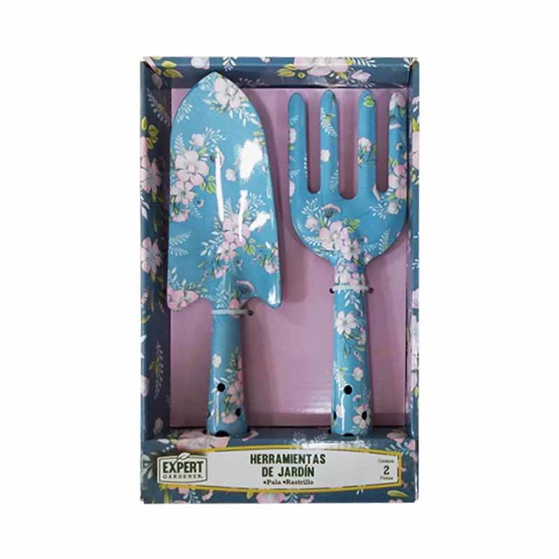 Expert Gardener - Set Herramientas Pala + Ratrillo Azul