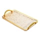 thumbnail image 2 of Bandeja Rectangular Para Servir, Organizador De Tocador De Baño, Mesita De Noche, Borde Dorado ámbar, 2 of 5
