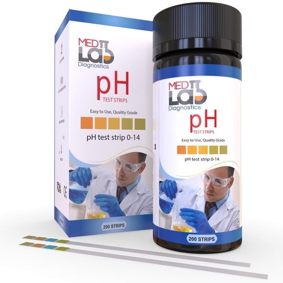 Tiras de prueba de pH Med Lab Diagnostics 200 Litmus Paper pH 0-14