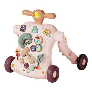 Crusec - Andadera Musical Con Tablero De Juegos Portátil 6 En 1 - Rosa