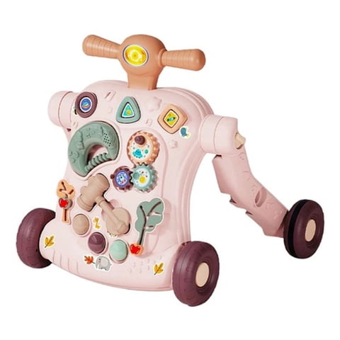 Crusec - Andadera Musical Con Tablero De Juegos Portátil 6 En 1 - Rosa