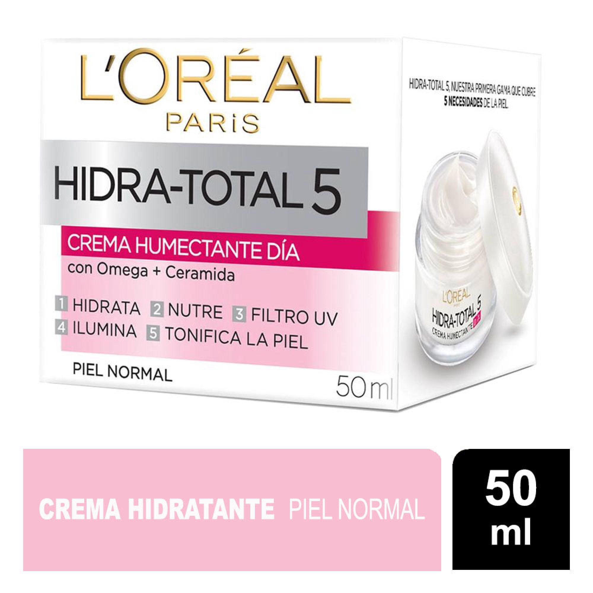 Crema Facial L'oreal Paris Nutritiva Hidra-total 5 Día Pote.
