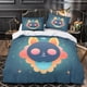 thumbnail image 3 of Juego de 3 piezas de microfibra con estampado de gato de dibujos animados: funda nórdica y funda de almohada. Ropa de cama con estampado digital 3D. Ideal para cama individual, diván o cama, 3 of 3