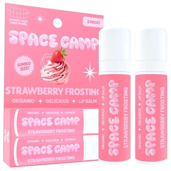 Bálsamo labial Space Camp Wellness Jumbo Strawberry Frosting, paquete de 2