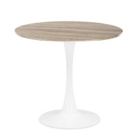 Pandalino - Mesa Redonda Tulip | Cubierta Efecto Madera Blanco 80 Cm
