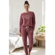 thumbnail image 1 of Pijama Franela Mujer Estampado Flor de Loto Burdeo terracota XL, 1 of 8