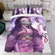 thumbnail image 4 of Demon Slayer Chica Nezuko Conjunto de sábanas temático, trío de piezas, cómodo y amigable con la piel, diseño único, regalo de decoración para el hogar para familiares, amigos y fans,173cm *218cm, 4 of 6