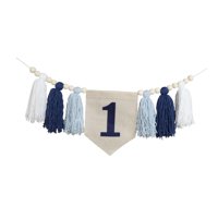 Magideal - 1 Banner De Cumpleaños Para Silla Alta, Silla Alta, Niños, Niños, Niños, Decoración De La Habitación Para Niños De 1 Año, Banner De Cumpleaños Del Pri Azul