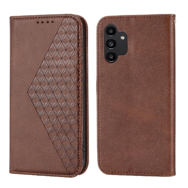 Funda Flip FOXDOCK para Samsung Galaxy A32 4G , Estilo Billetera con Diseño Rombo, Correa de Mano y Soporte, Uso Diario