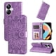 thumbnail image 3 of Funda tipo cartera FOXDOCK para Realme 10 Pro Plus , diseño girasol en relieve, cuero PU, cierre magnético, soporte y tarjetero, 3 of 5
