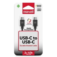Cable Trenzado Usb C A Usb C Maxell 2 Metros Carga Rápida Negro