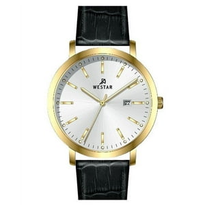 Reloj Westar Profile Leather Strap Silver Dial Quartz 50216Gpn107 Men'S Watch