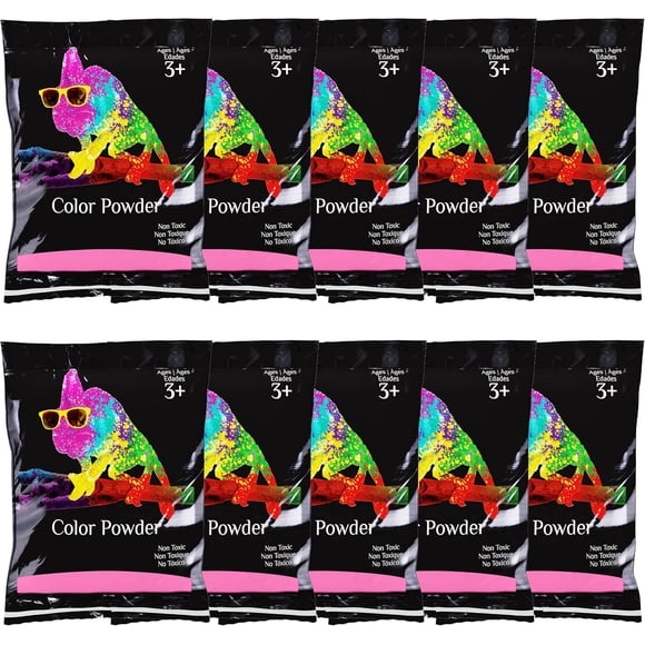 Gender Reveal Powder Chameleon Colors, color rosa, 70 g, paquete de 10