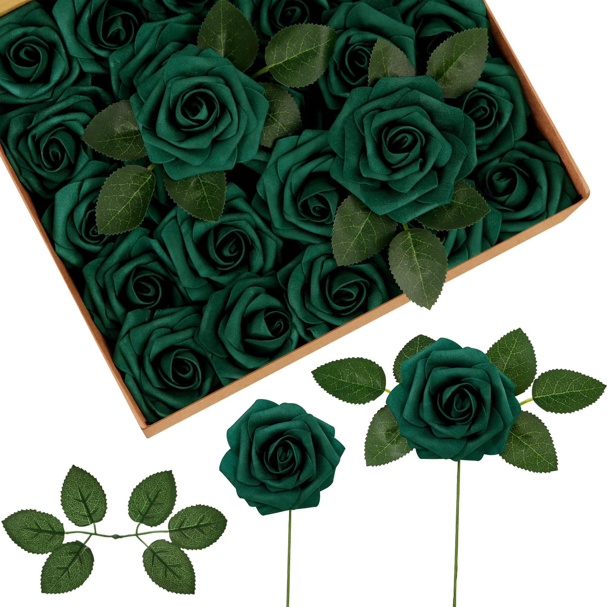Rosas Artificiales De Espuma Innogear Hunt, 50 Unidades, Color Verde