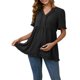 thumbnail image 2 of INSPIRE CHIC Blusas de Maternidad para Mujeres Boho con Volantes Cuello en V Mangas Cortas Camisas Sueltas y Fluidas Ropa Casual 2025 Negro XX-Grande, 2 of 6