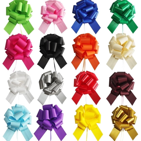 Moños Pull Bow de 16 colores, 6 pulgadas, plástico para regalo
