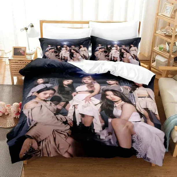 Kpop NMIXX Bedding Set Duvet Cover Bed Set Quilt Cover Pillowcase Comforter Boys Adult Bedding Set Bed Sheets
