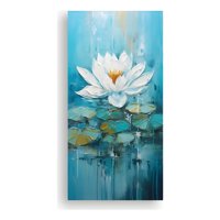 Genérico - Cuadro Loto Turquesa Relieve 100X50 Cm