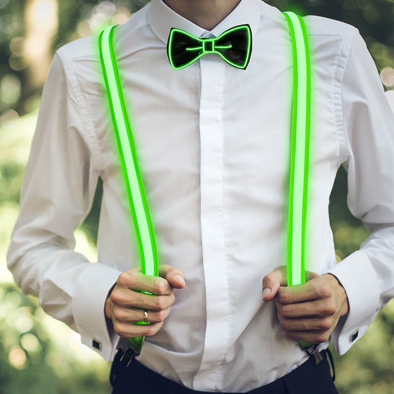 Xusx111 - 2 Piezas/conjunto, Iluminar Los Suspendientes Led De Los Hombres Y Corbata, Perfecto Para El Festival De Música Fiesta De Disfraces De Halloween, Navidad