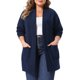 thumbnail image 1 of Agnes Orinda Women's Plus Size Chaqueta de Punto Abierta de Manga Larga Casual Suave Midi con Bolsillos 3X Azul, 1 of 6