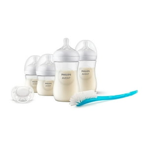 Set Mamaderas Avent Scd838/11 Natural + Cepillo Y Chupete