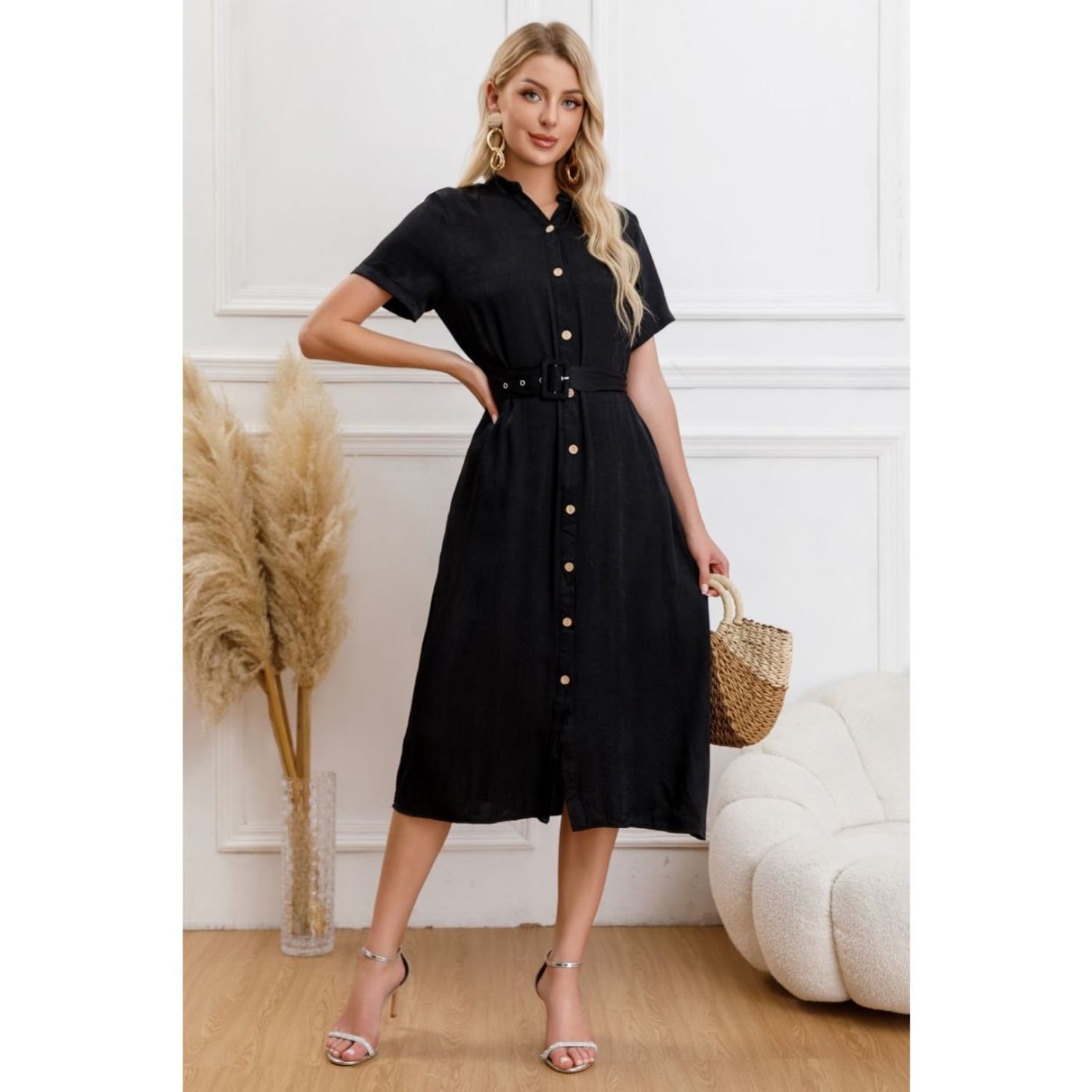 Likeshop - Vestido Largo Primavera Mujer Semi Formal Casual Con Mangas Premium323