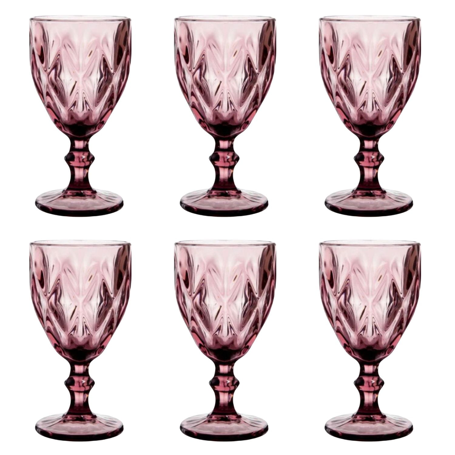 Set 6 Copas Diamonds Purple 340ml Vino Menaje Cocina Allegra