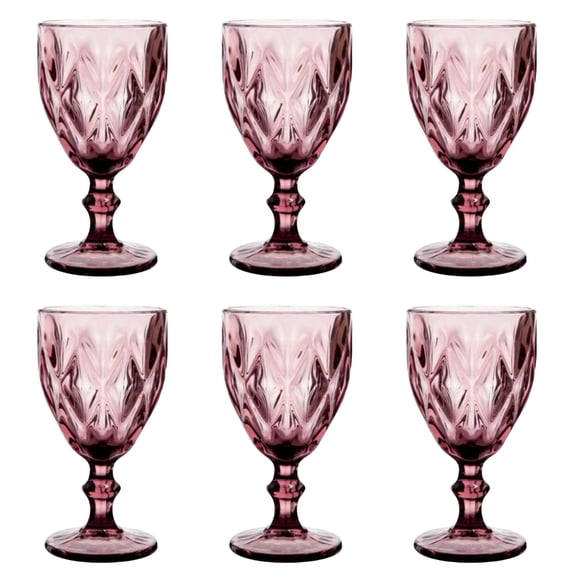 Set 6 Copas Diamonds Purple 340mL Vino Menaje Cocina Allegra
