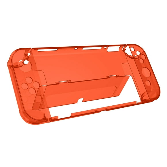 Funda AARONMEI Crystal Clear Compatible Nintendo Switch OLED Rojo Transparente